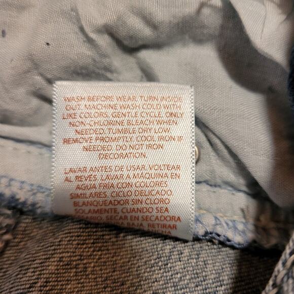 No Boundaries Womens Denim Cutoff Shorts Sz Small Low Rise Rhinestone Anchor - Picture 9 of 9